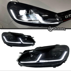 Тюнинг фары для Volkswagen Golf 6 Full Led / хром