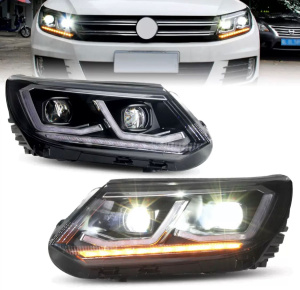 Тюнинг фары для Volkswagen Tiguan 2012-2016 Full Led / черные